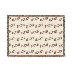 ED3 Patterned Woven Throw Blanket — Repeating 'EDE' Logo Design
