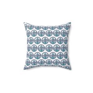 ED3 Nautical Compass Pattern Square Pillow — Coastal Anchor Pillow