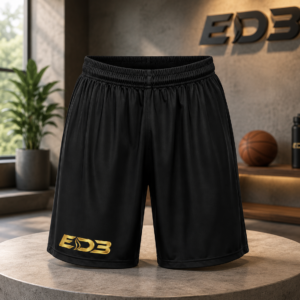 ED3 Basketball Shorts — Black Athletic AOP
