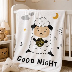 Good Night Sheep Microfiber Blanket — Cute Kids Bedtime Throw