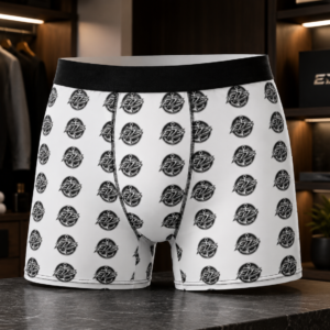Men's ED3 Boxer Briefs — Monochrome Geometric Emblem All-Over Print