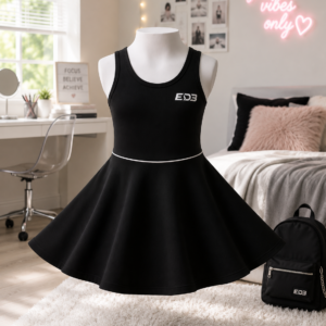 Girls' Black ED3 Tank Sundress — Little Girls' A-Line Everyday Dress