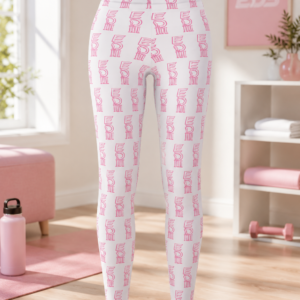 Pink 'ED3' Pattern Leggings — Women's Casual All-Over Print