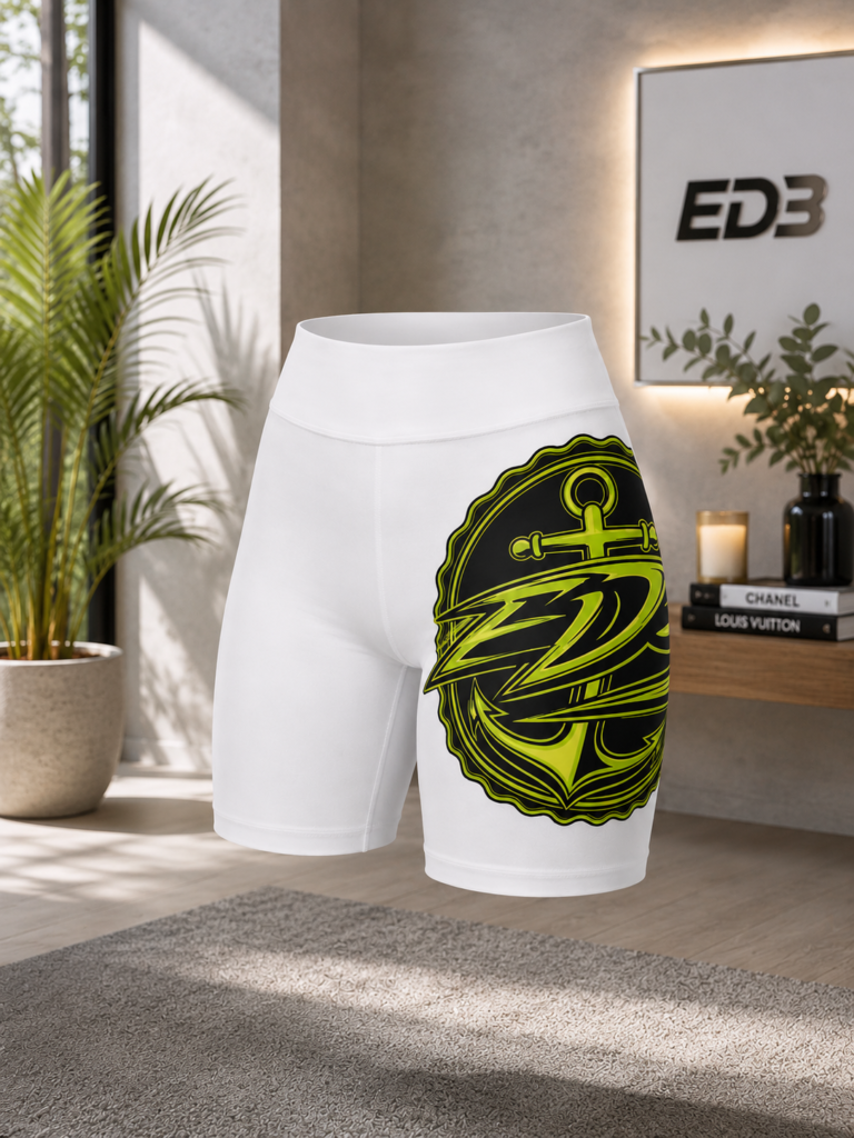 ED3 Neon Anchor Badge Biker Shorts | Women's Cycling Activewear