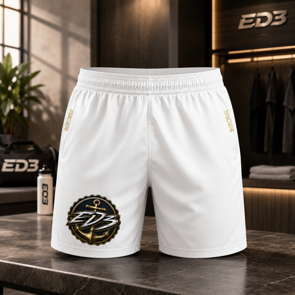 Men's ED3 Emblem Jogger Shorts — Nautical Logo Athletic Shorts