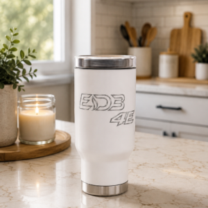 ED3 4E Stainless Steel Travel Mug with Handle and lid— 14oz Insulated Coffee Tumbler