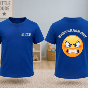 ED3 Toddler T-Shirt — "Baby Crash Out" Angry Emoji Graphic