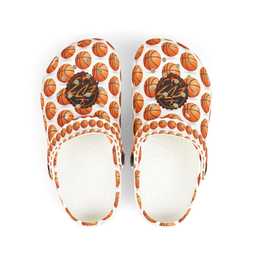 Kids Basketball ED3 Clogs — Cute Bear & Basketball All-Over Print Foam Shoes