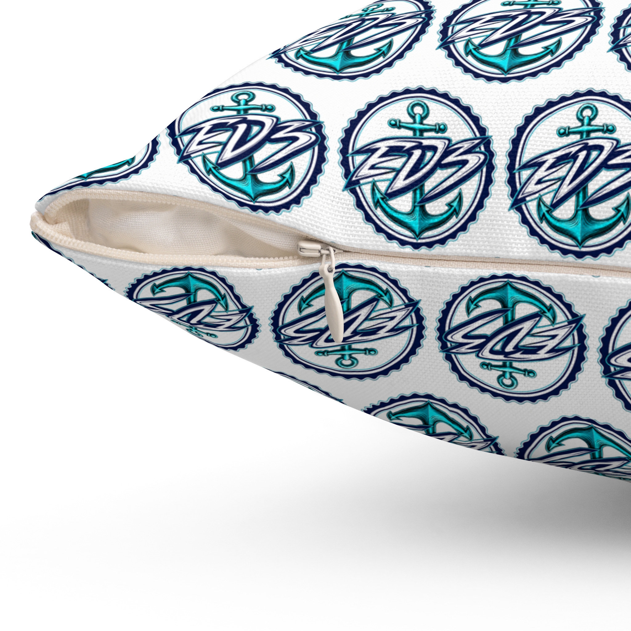 ED3 Nautical Compass Pattern Square Pillow — Coastal Anchor Pillow - Image 19