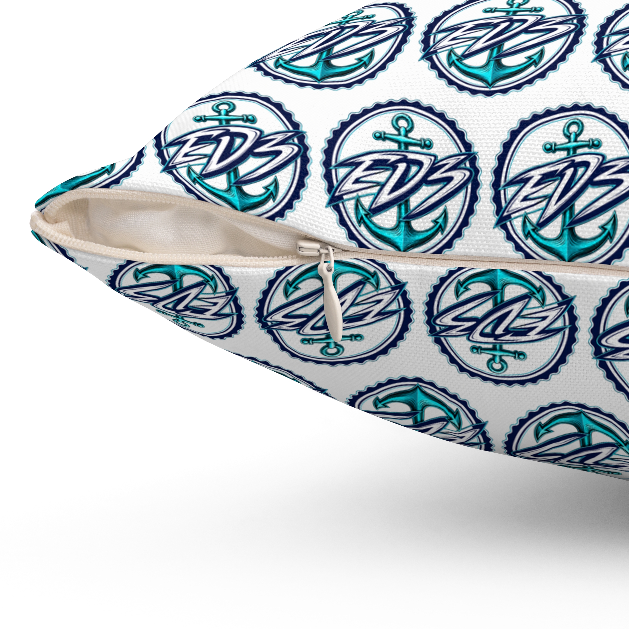ED3 Nautical Compass Pattern Square Pillow — Coastal Anchor Pillow - Image 7