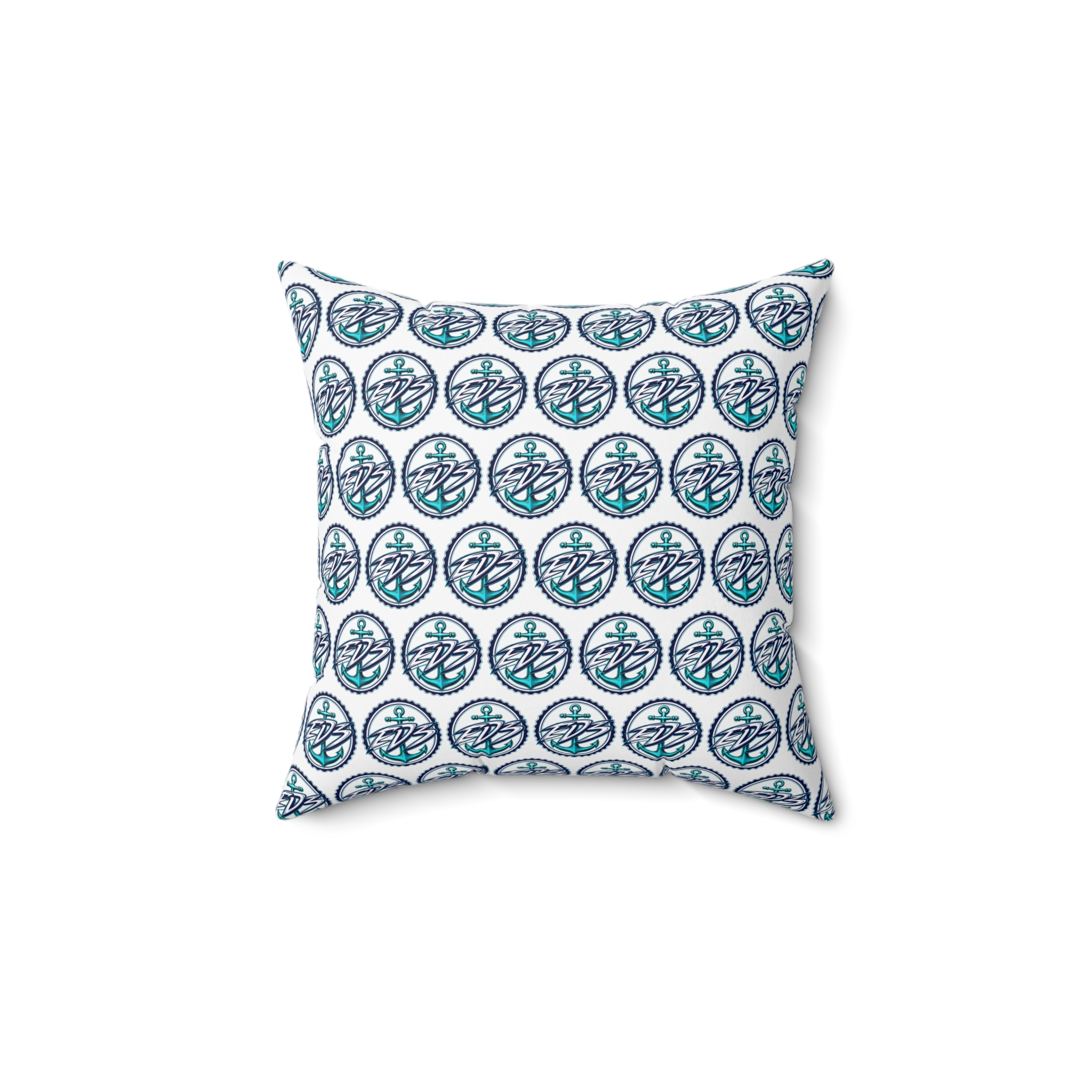 ED3 Nautical Compass Pattern Square Pillow — Coastal Anchor Pillow - Image 2