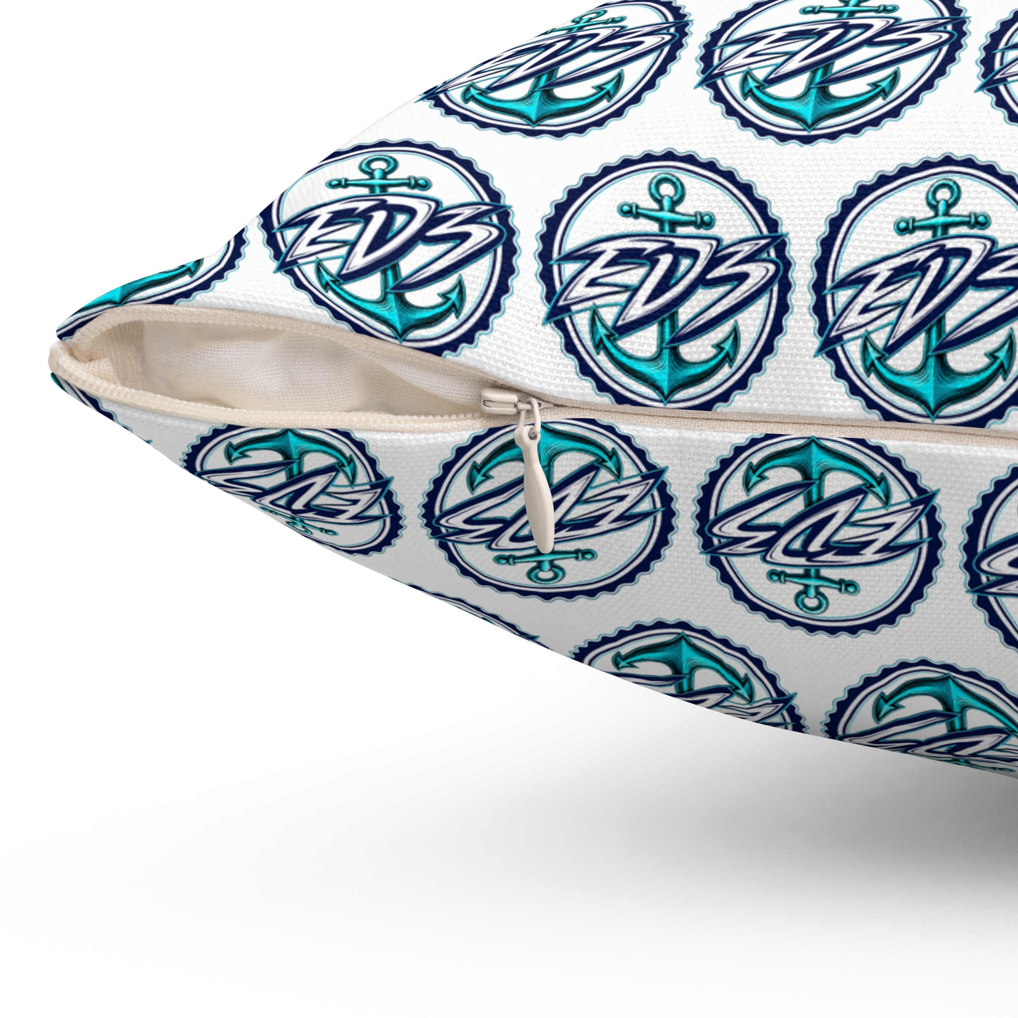 ED3 Nautical Compass Pattern Square Pillow — Coastal Anchor Pillow - Image 10