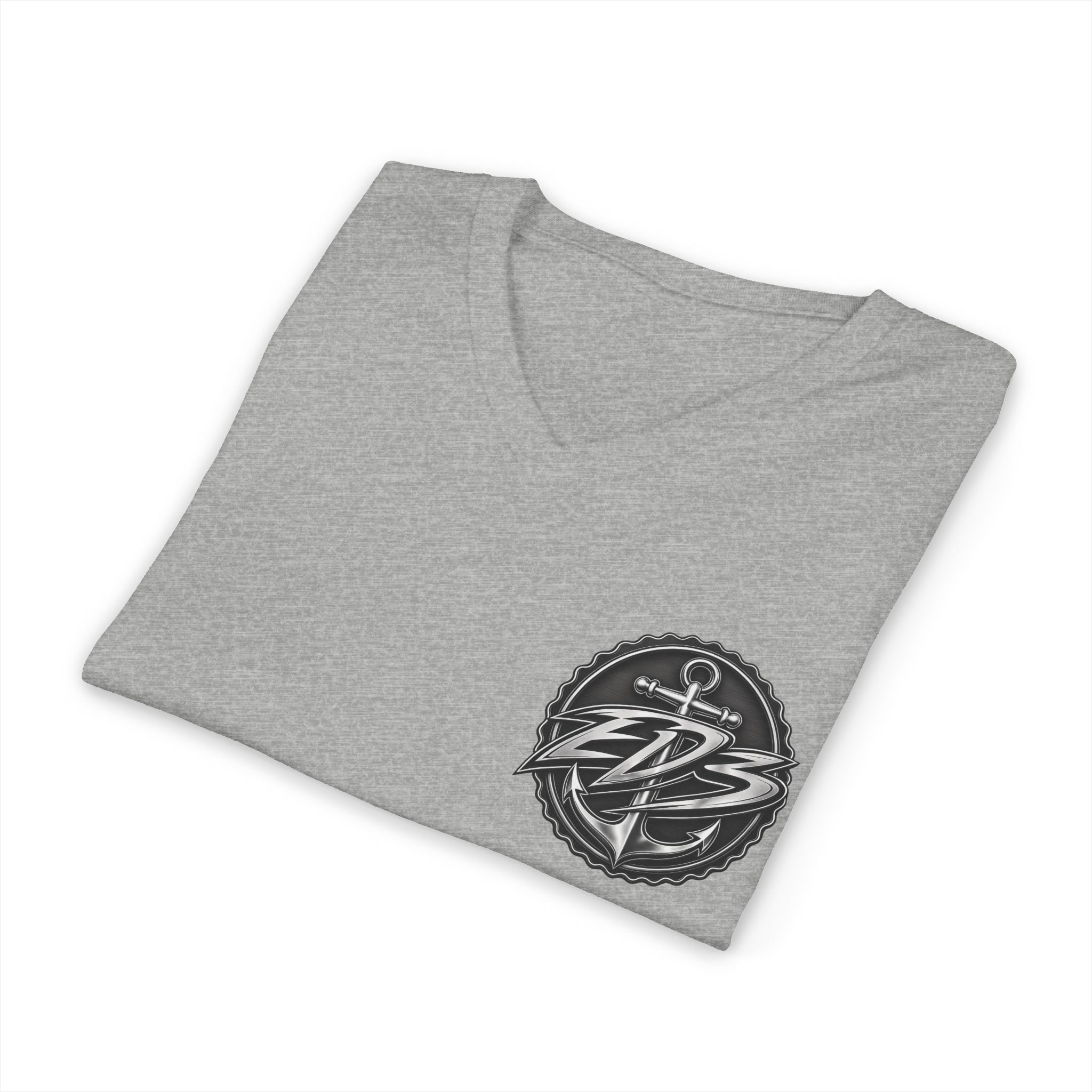 EDB Anchor V-Neck Tee — Nautical Logo Short Sleeve Shirt - Image 16