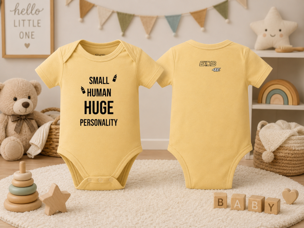 ED3 Infant Bodysuit "Small Human Huge Awesomeness" – Funny Baby Onesie