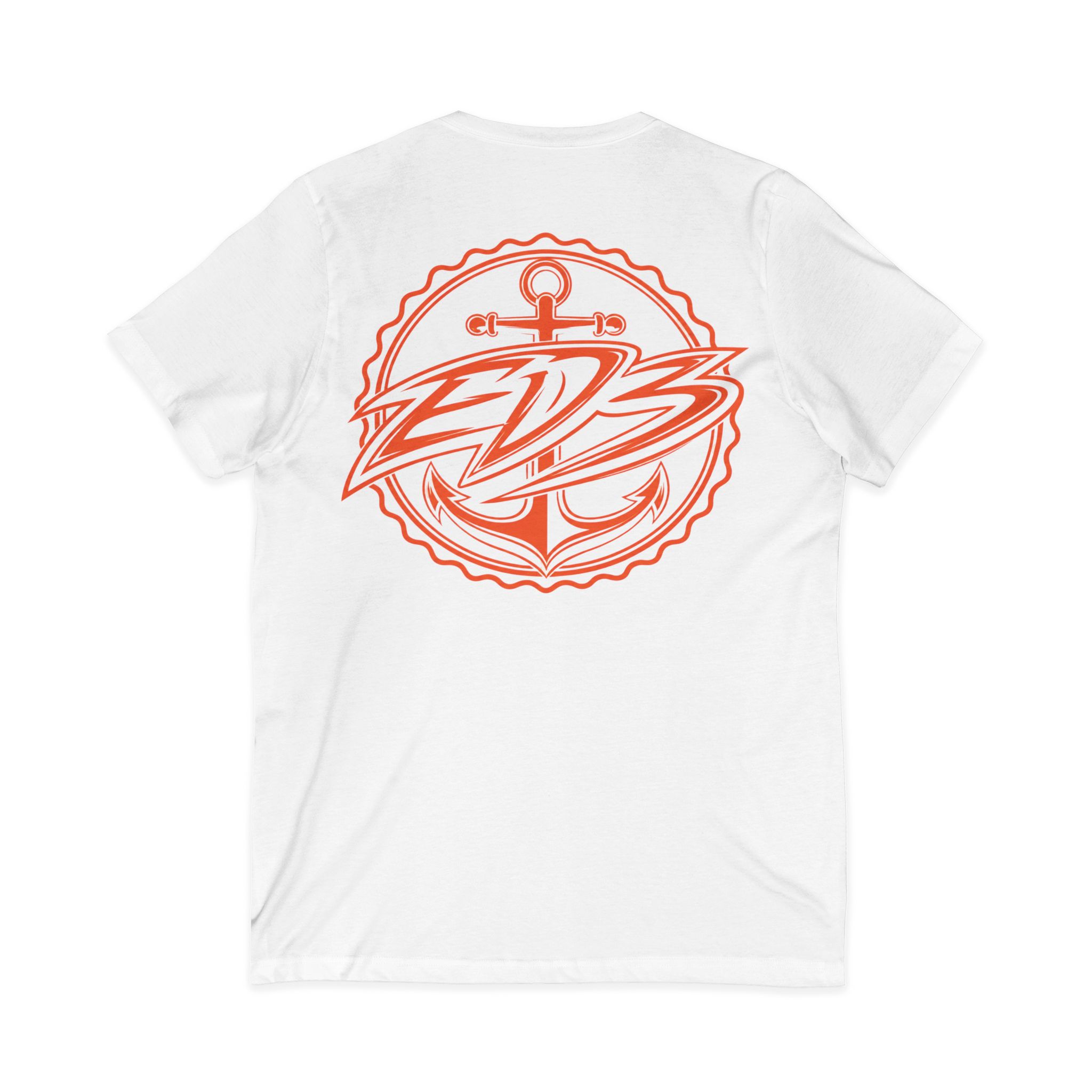 EDB Anchor V-Neck Tee — Nautical Logo Short Sleeve Shirt - Image 3