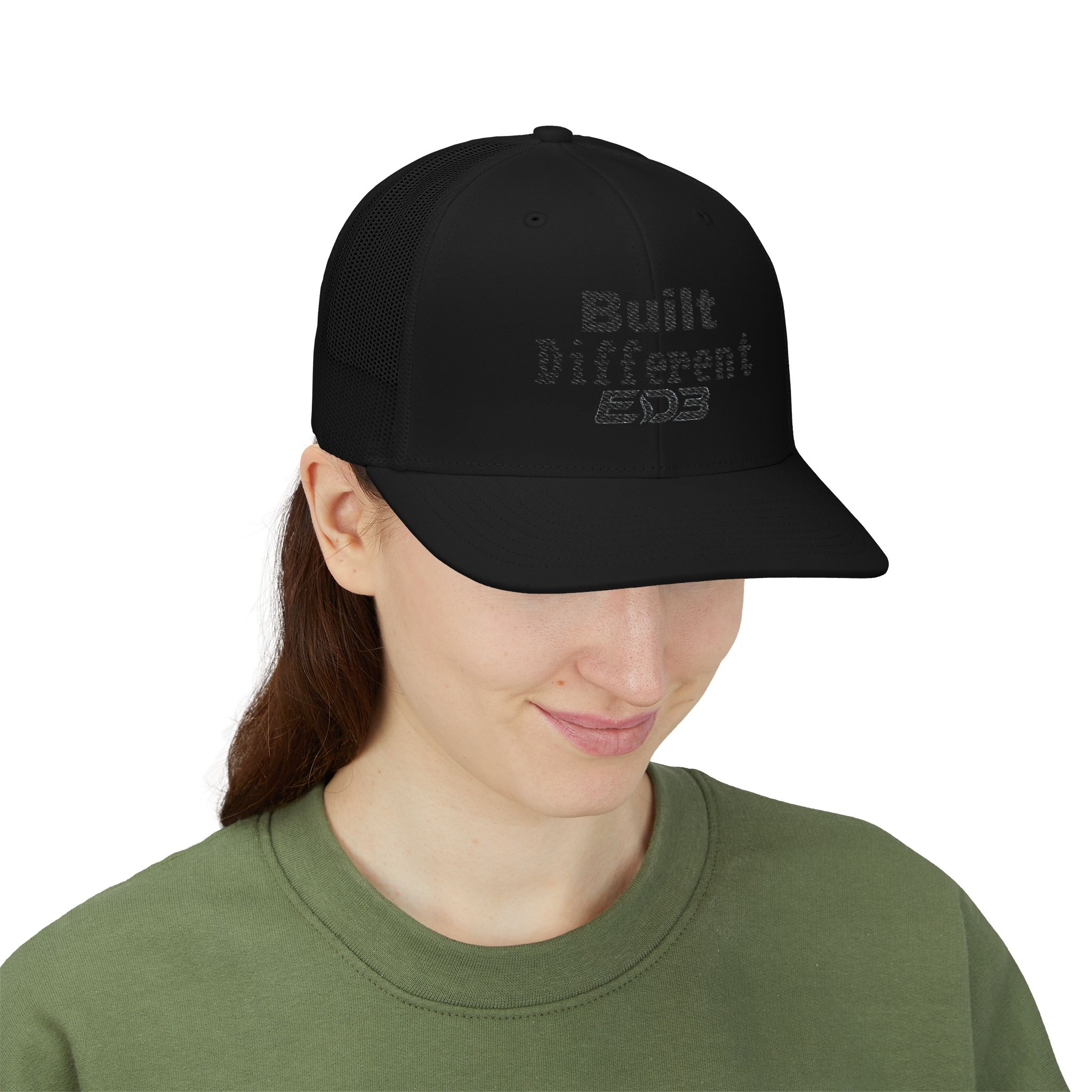ED3 Built Different Snapback Trucker Cap - Image 6