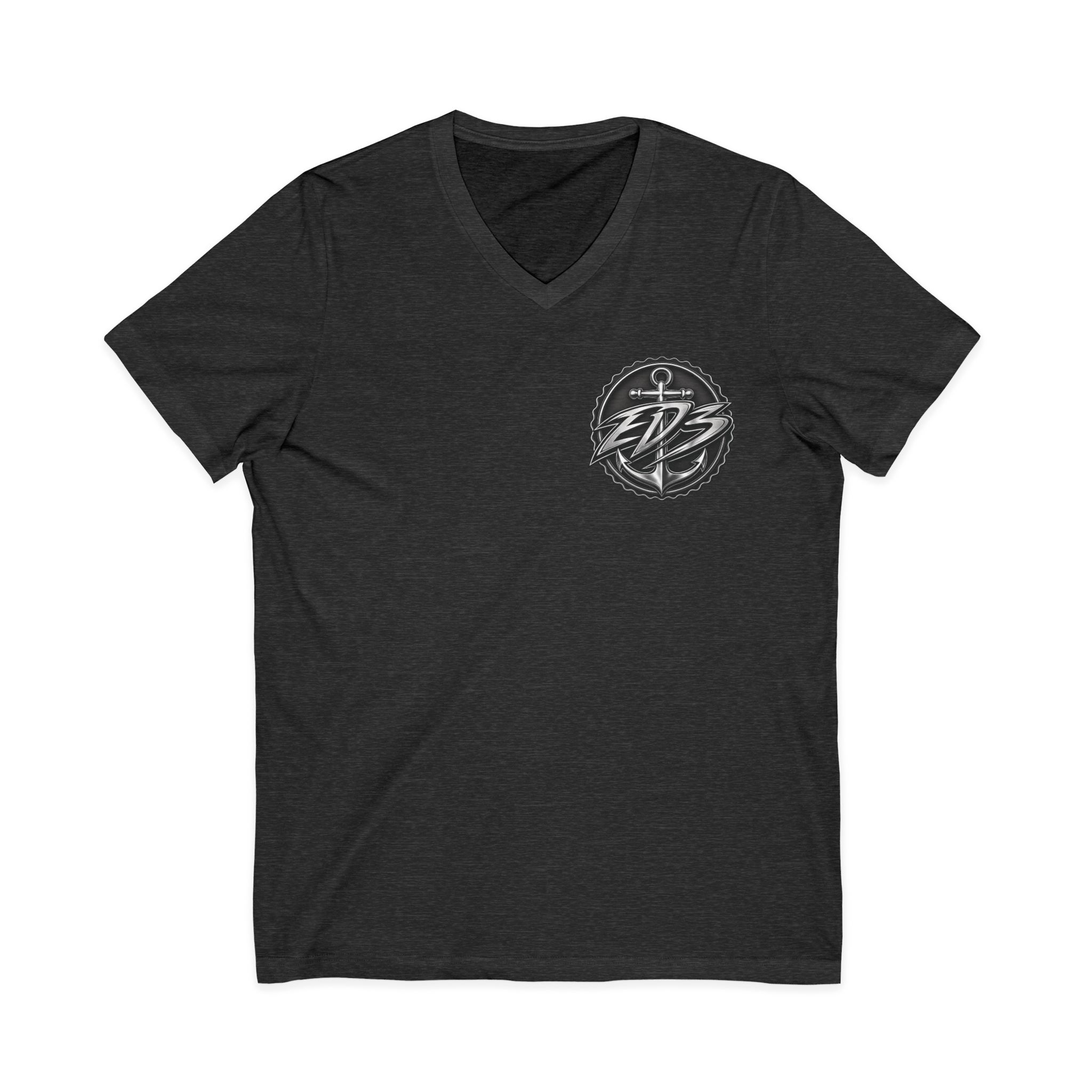 EDB Anchor V-Neck Tee — Nautical Logo Short Sleeve Shirt - Image 29