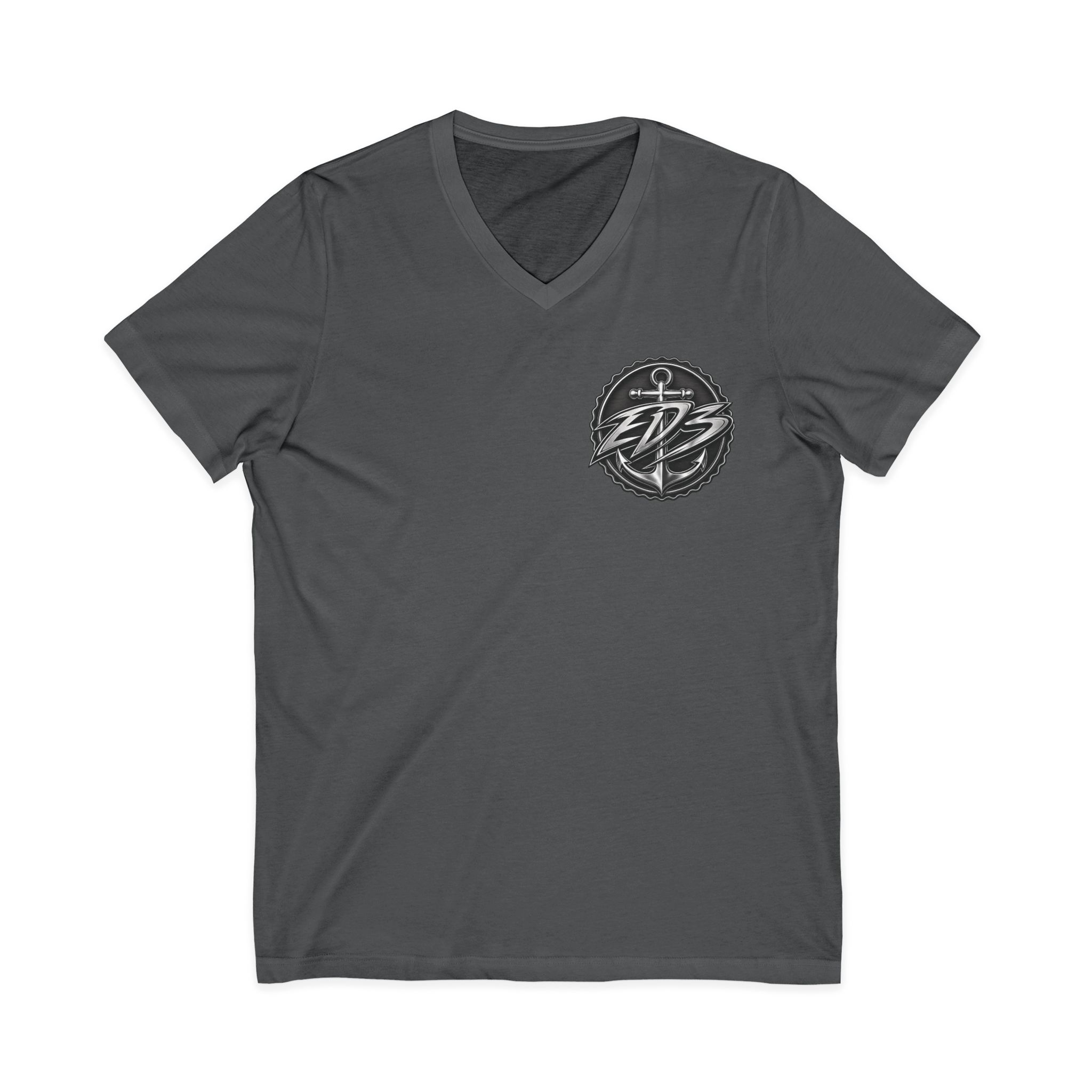 EDB Anchor V-Neck Tee — Nautical Logo Short Sleeve Shirt - Image 32