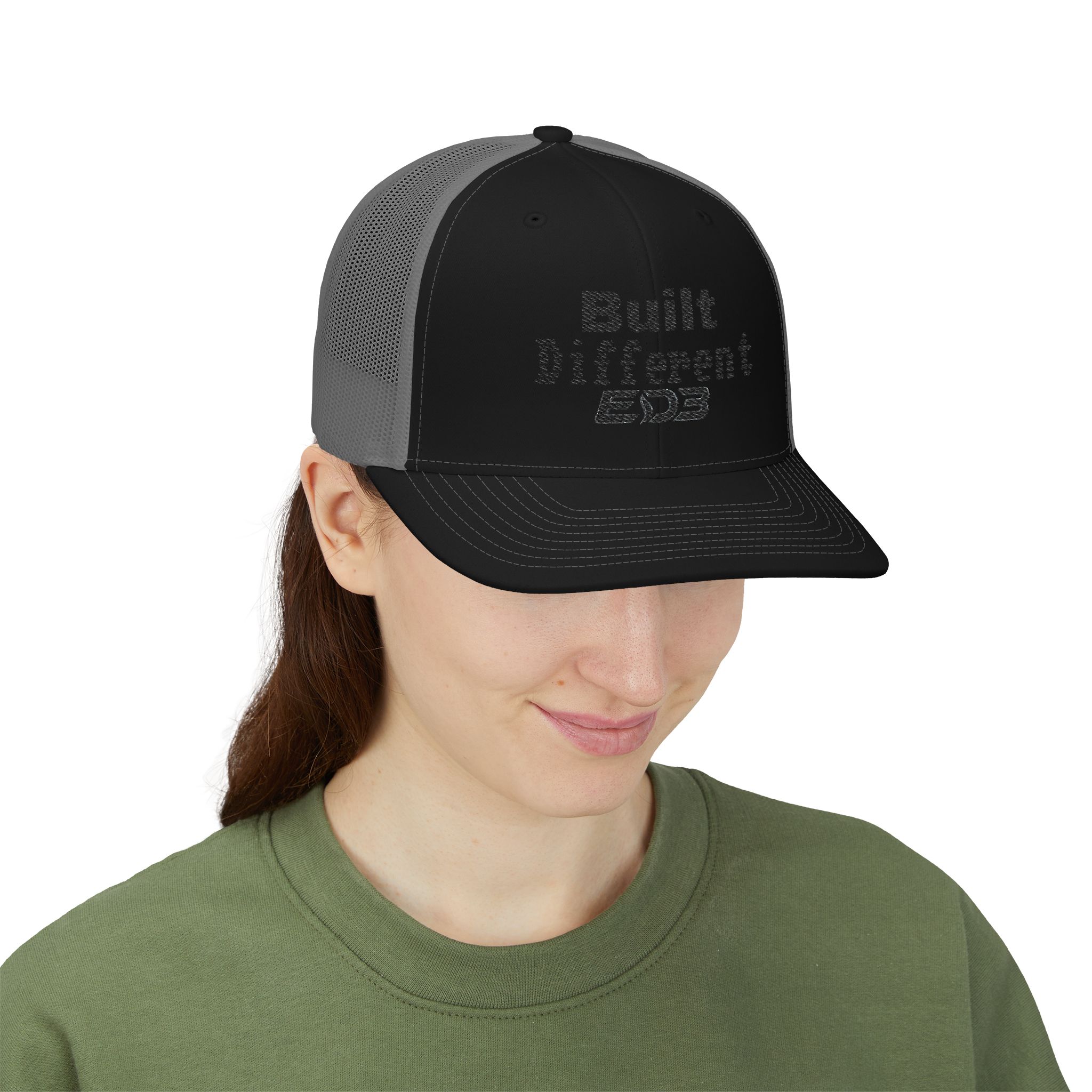 ED3 Built Different Snapback Trucker Cap - Image 12