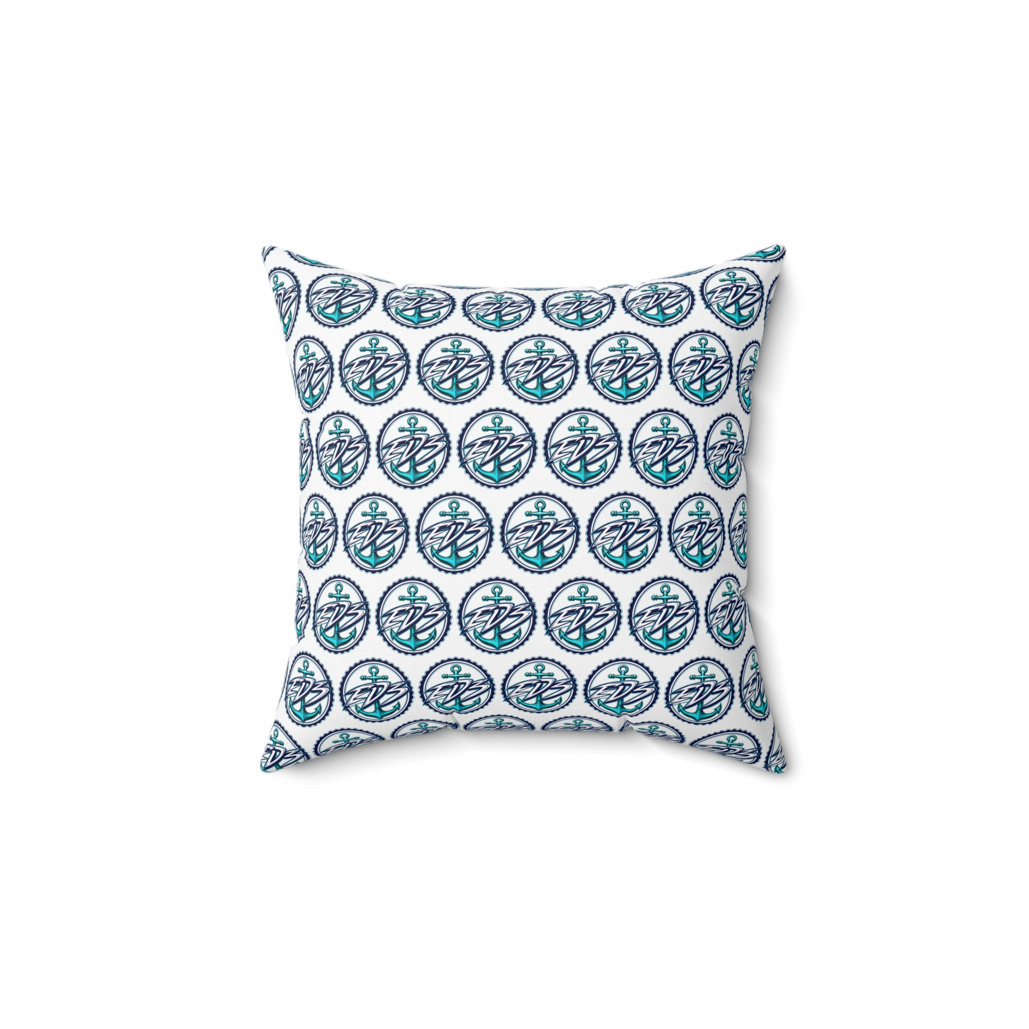 ED3 Nautical Compass Pattern Square Pillow — Coastal Anchor Pillow - Image 3