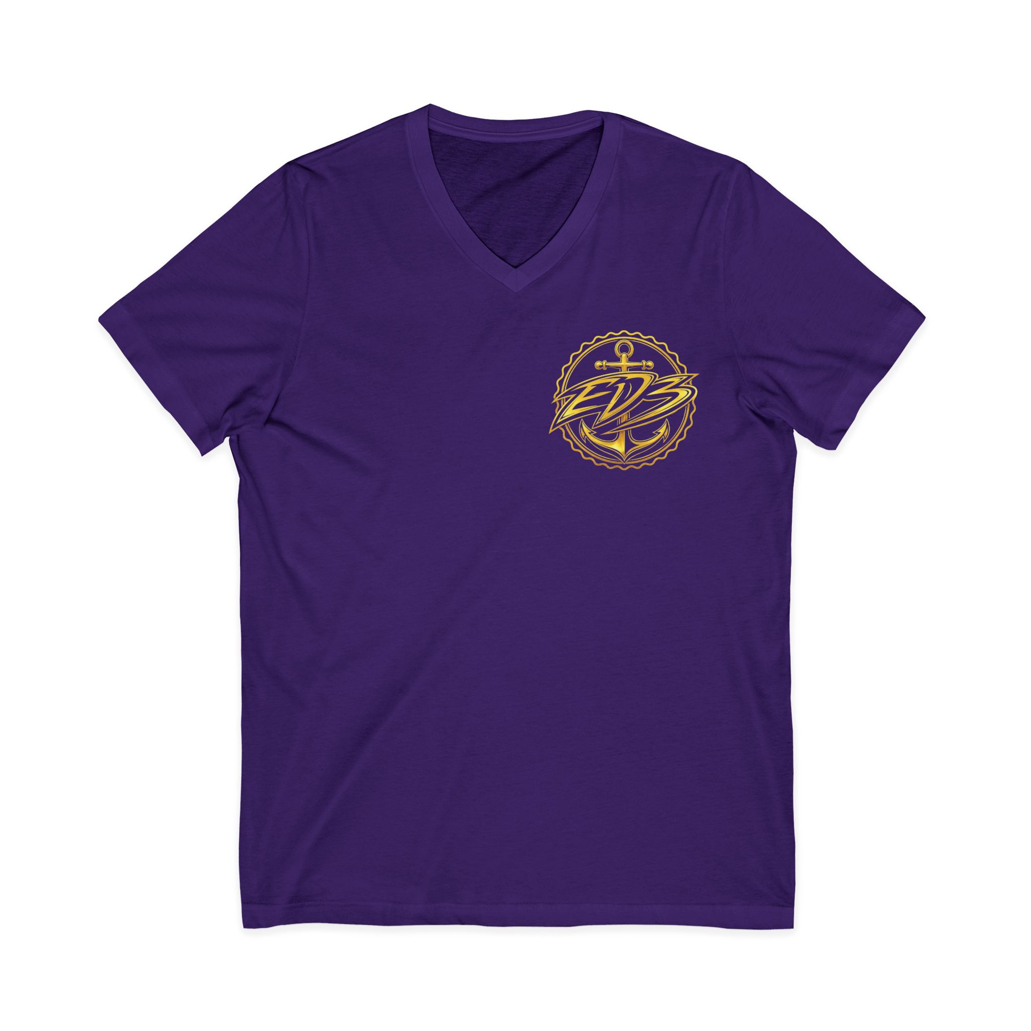 EDB Anchor V-Neck Tee — Nautical Logo Short Sleeve Shirt - Image 23